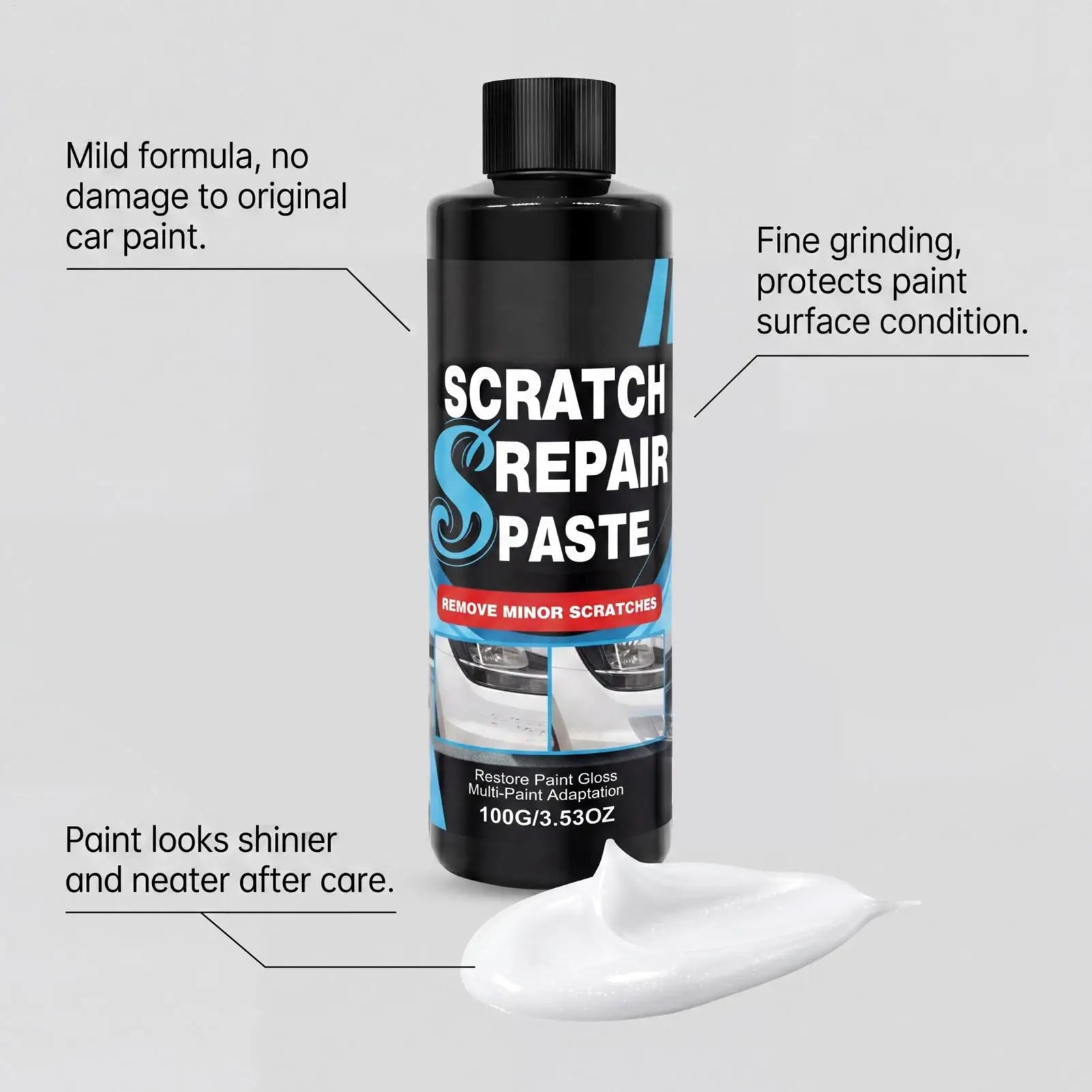 Car Scratch Repair Paste Gloss Restoration Sponge Applicator Auto