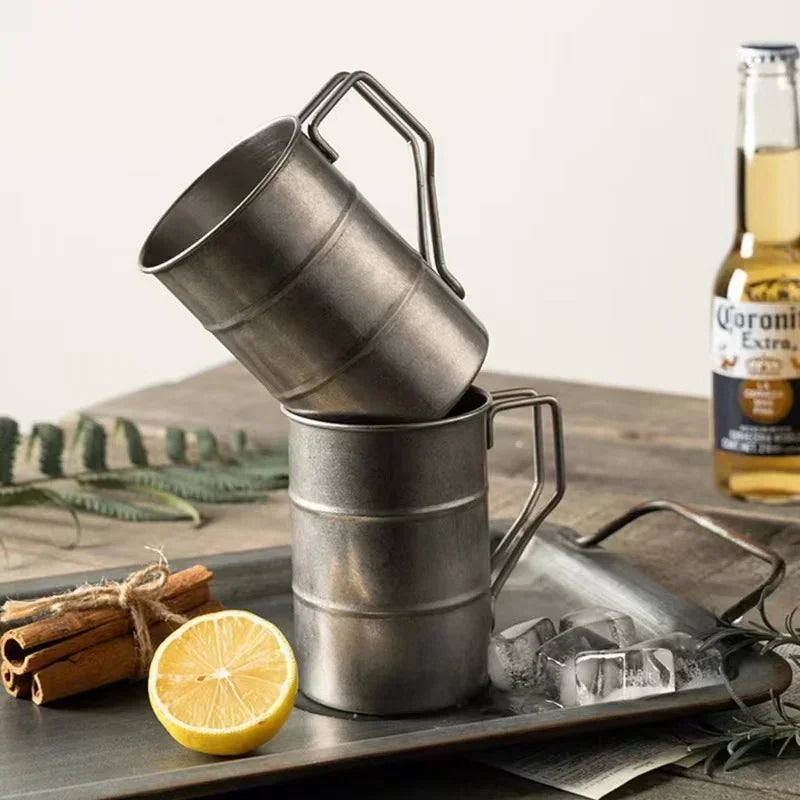 304 Stainless Steel Vintage Outdoor Marco Cup, Water Cup, Industrial Style, Creative Coffee, Camping, Picnic, Beer Coffee Mug Zpaxo