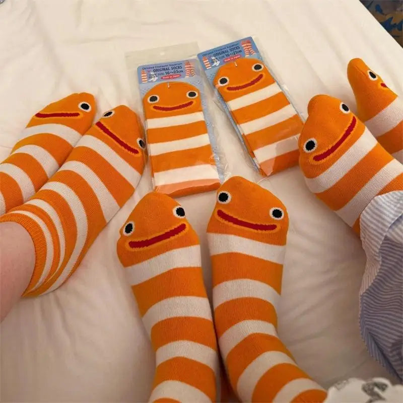Comfortable Breathable Pile Socks Women Cartoon Garden Eel Design Zpaxo