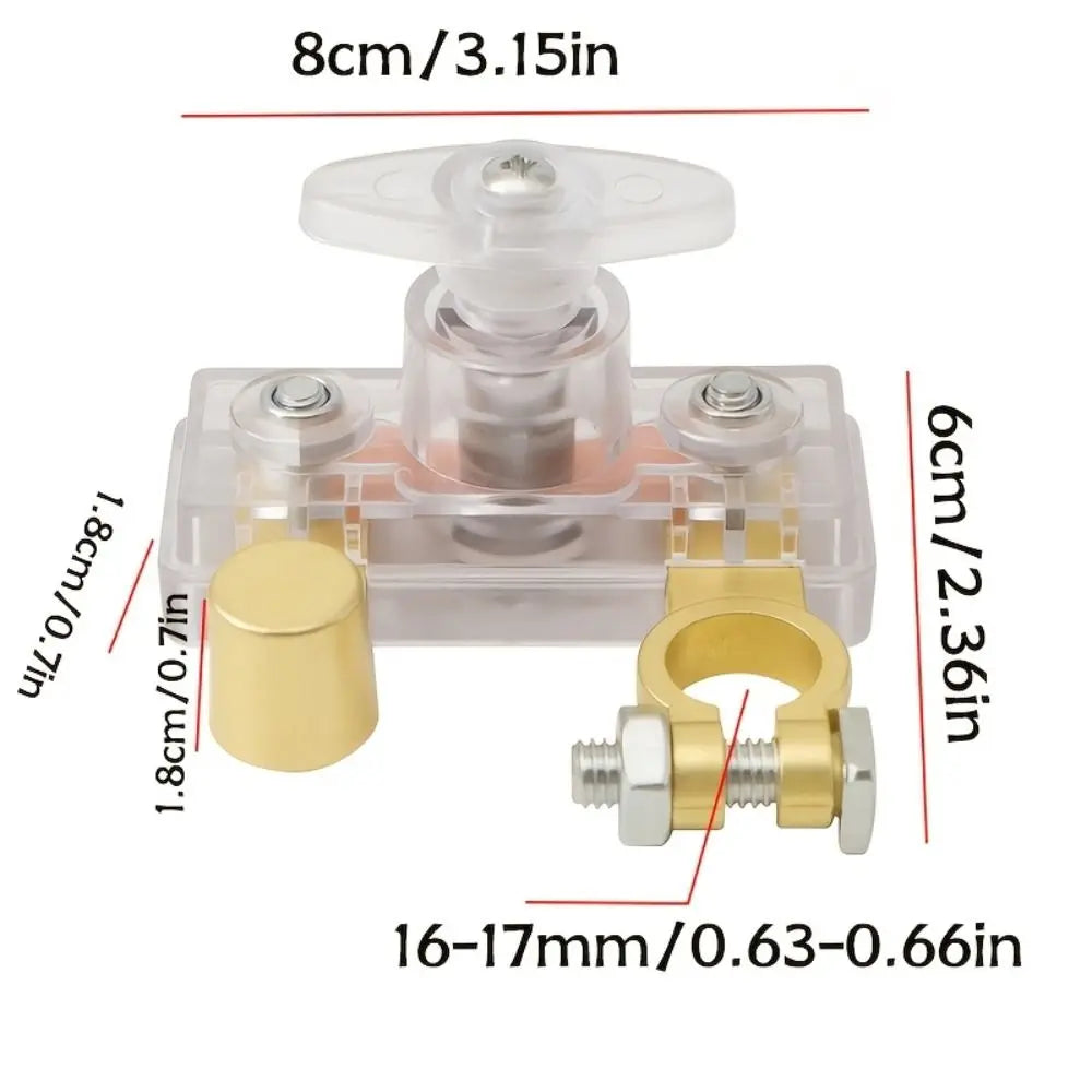 Alloy/Copper Battery Isolation Switch 12 - 24 V Quick Cut-off Battery Switch Durable Battery Terminal Negative Isolator Car Zpaxo