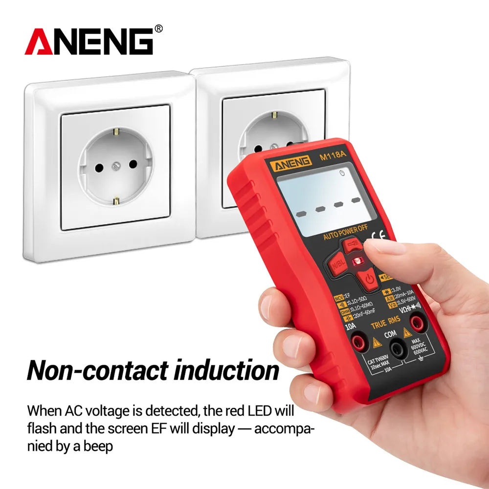 Non-contact Mini Digital Multimeter ANENG M118A Tester Induction AC