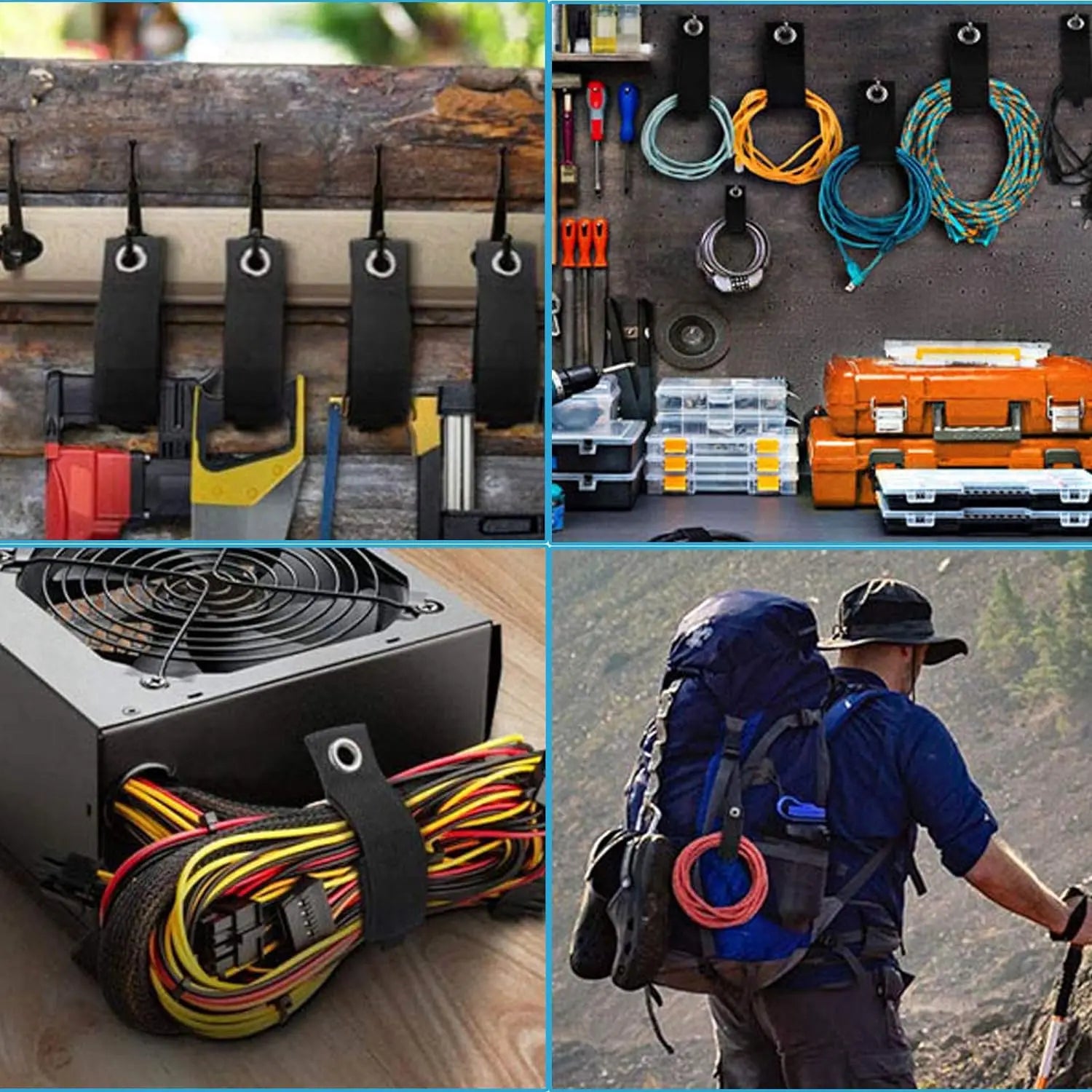 Extension Cord Holder Cable Organizer Wire Holder Power Cord Management Reusable Nylon Heavy Garage Organization For Cables Hose Zpaxo