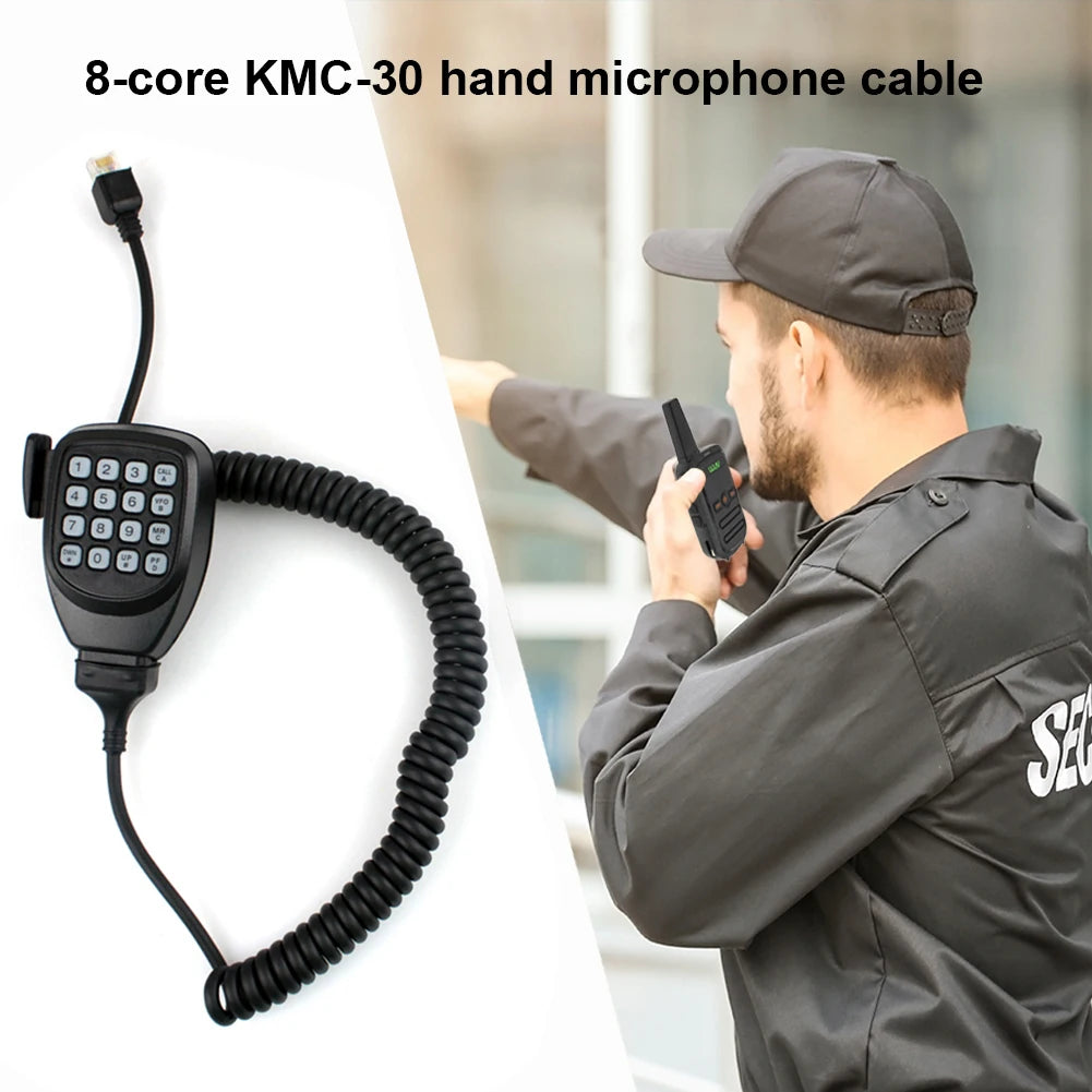 8 Pin Microphone Cord Easy To Install RJ-45 Mic Cable Heavy Duty Coiled Walkie Talkie Parts for KMC-30 for Kenwood KMC-32 KMC-35 Zpaxo