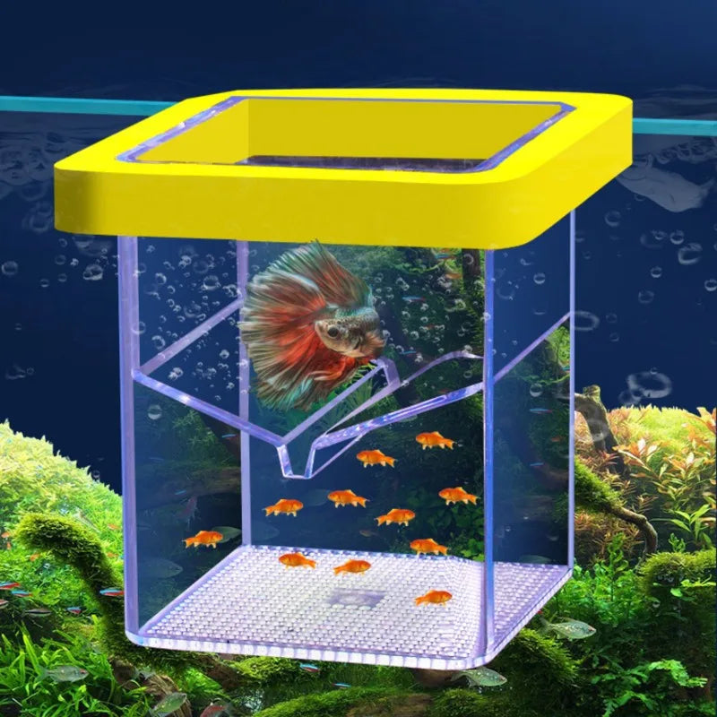 Suspendable Aquarium Fish Fry Incubator Suction Cups Floating