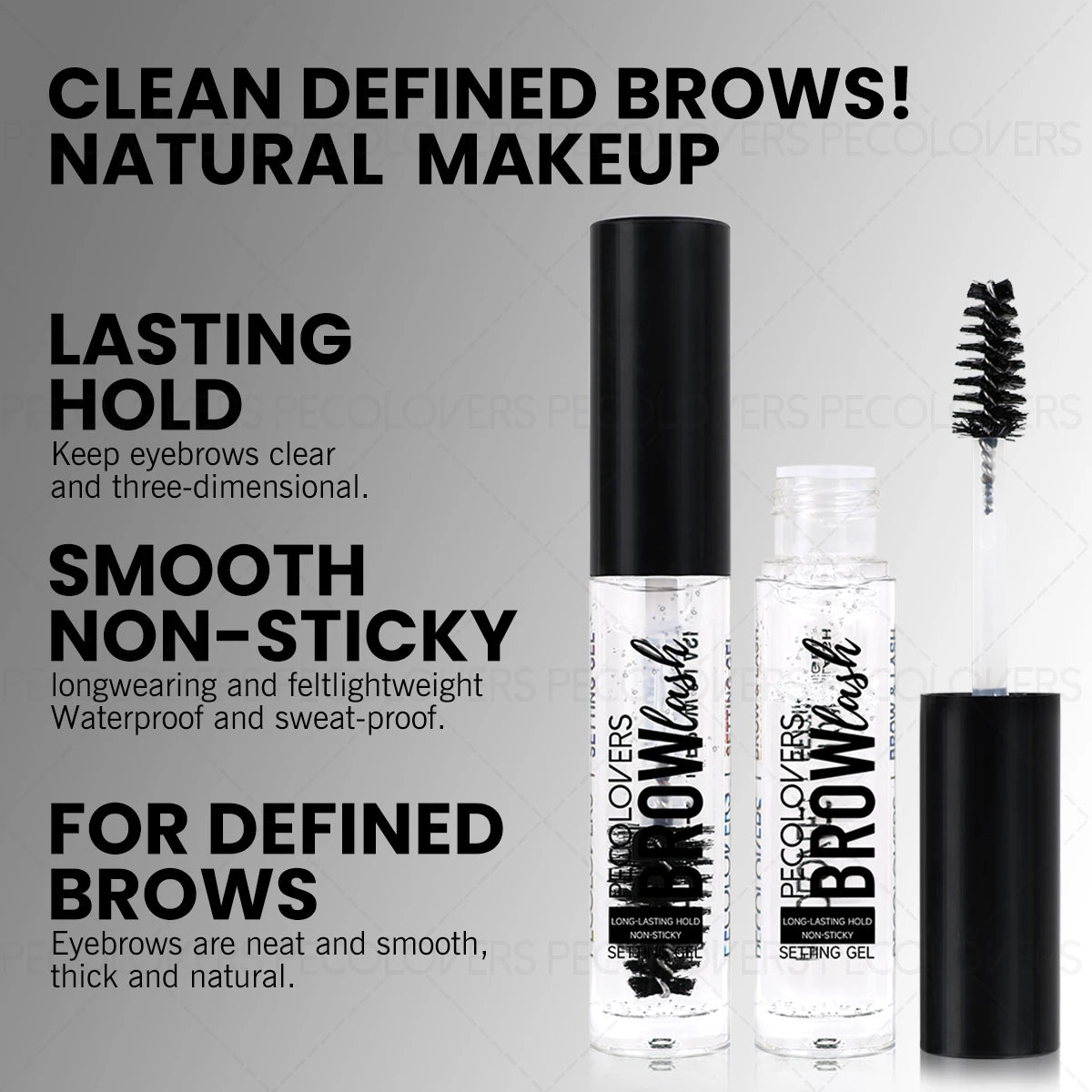 2PCS/Set 3D Eyebrow Shaping Gel-Lightweight Clear, Long-Lasting Waterproof Sweatproof Quick-Dry, Transparent Texture Zpaxo