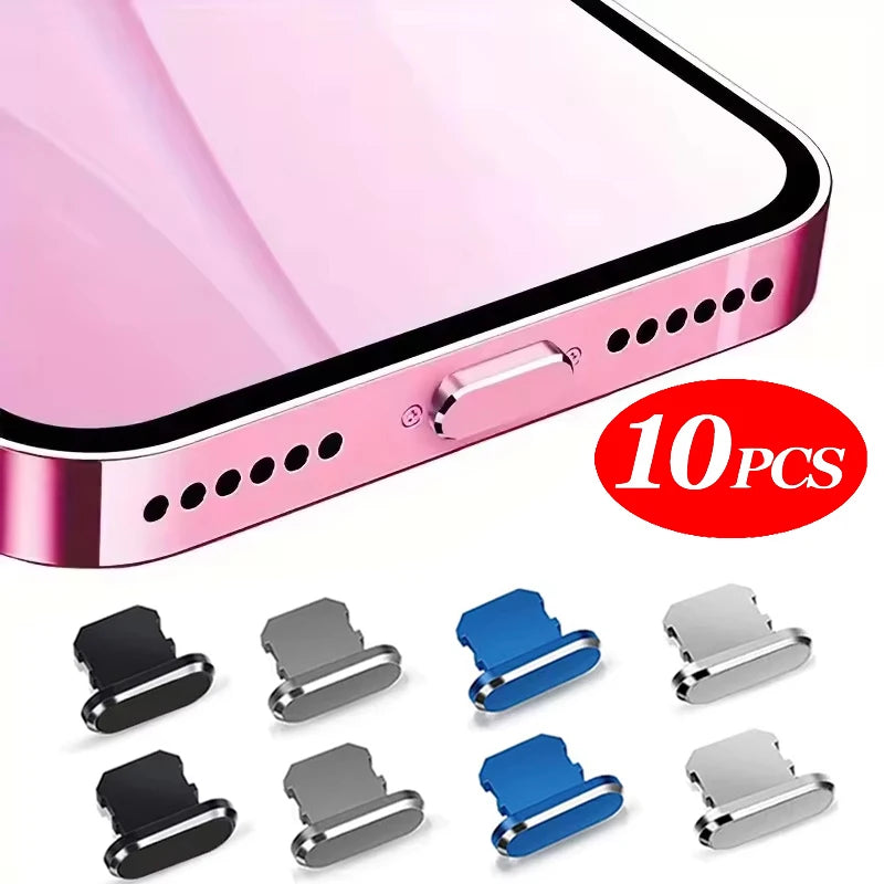 2/4/6 PCS Aluminum Alloy Anti Dust Plug for iPhone 14 13 12 Mini 11 Pro Max Plus iPad AirPods Apple Lighting Charging Port Cover Zpaxo