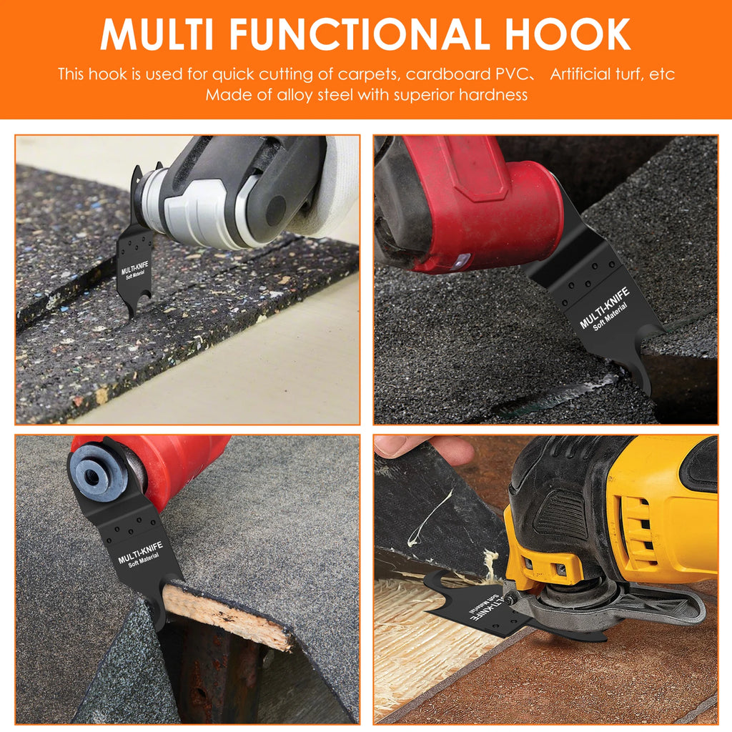 10pcs Oscillating Multi Tool Hook Knife Blade Multitool Saw Blades for Cutting Soft Materials Roofing Shingles PVC Floor Carpet Zpaxo