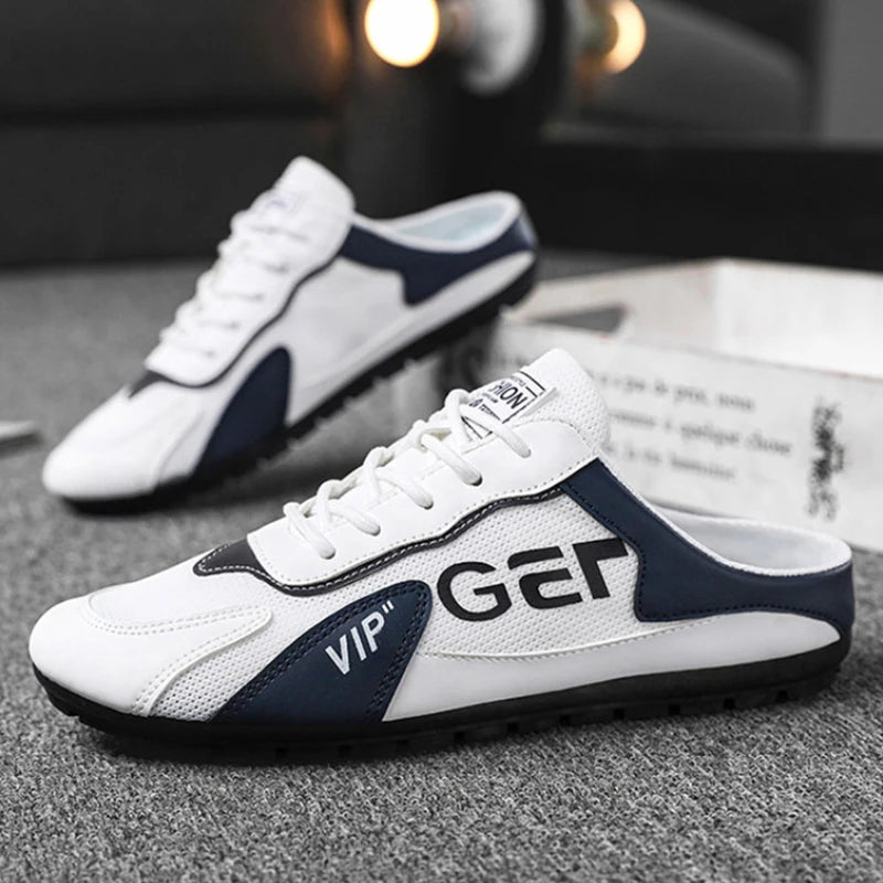 Breathable Mesh Backless Slip Mule Sneakers Fashion Versatile Casual Zpaxo