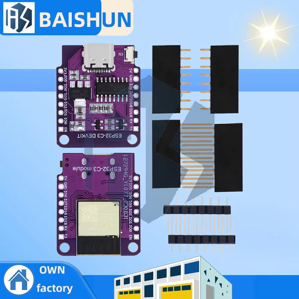 MINI ESP32-C3 Development Board with ESP32-C3-MINI-1 Module, WiFi & Bluetooth BLE 5.0 Compatible Zpaxo
