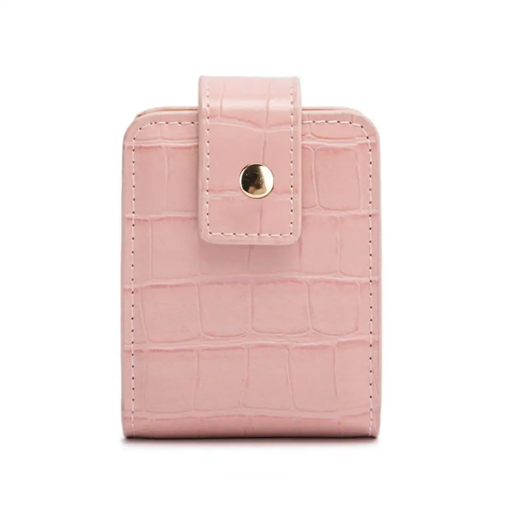 1/3PCS PU Leather Lipstick Bag Women Travel Cosmetic Bag with Mirror Small Storage Bags Portable Makeup Bag Mini Toiletry Organi Zpaxo Pink