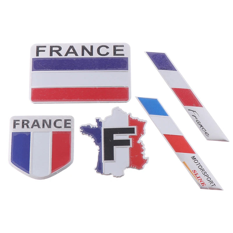 French Flag Alloy Emblem Badge Sticker – Car & Motorcycle Decor
