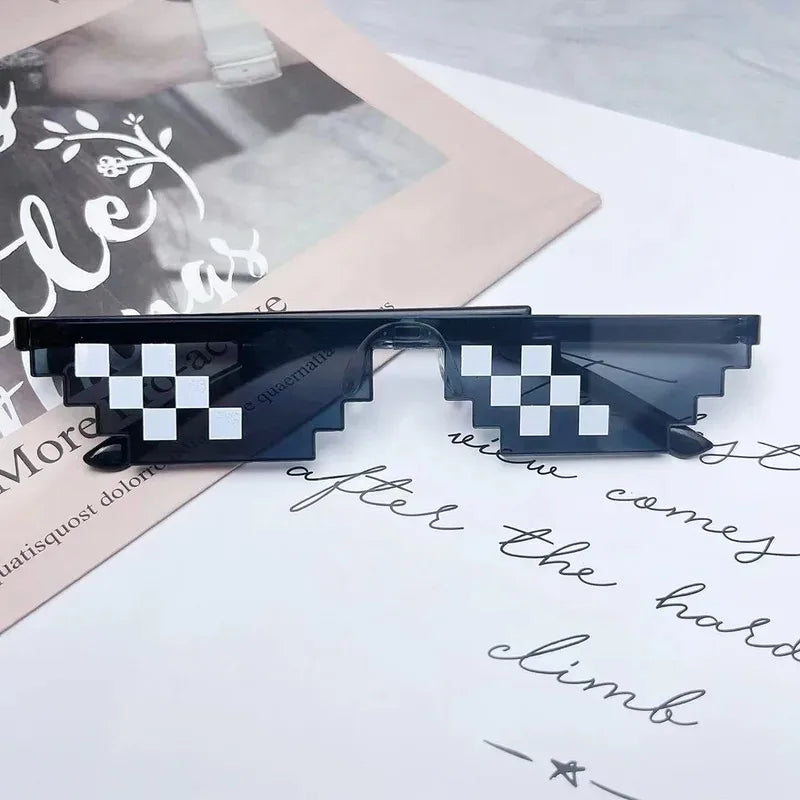 Pixel Mosaic Sunglasses – Retro Gamer Robot Cosplay Party