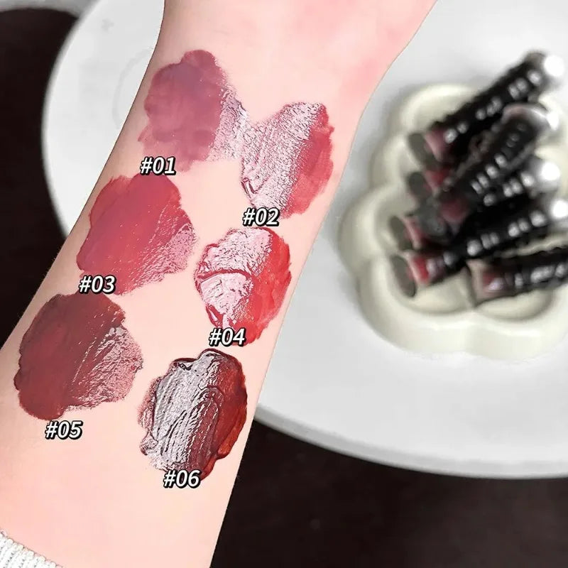 Punk Dark Red Lip Gloss Mirror Shine Moisturizing Texture Non-sticky