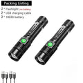 ESMARTER Tactical LED Flashlight – USB Rechargeable Zoomable Tactical LED Flashlight Zpaxo 2PCS U518 18650