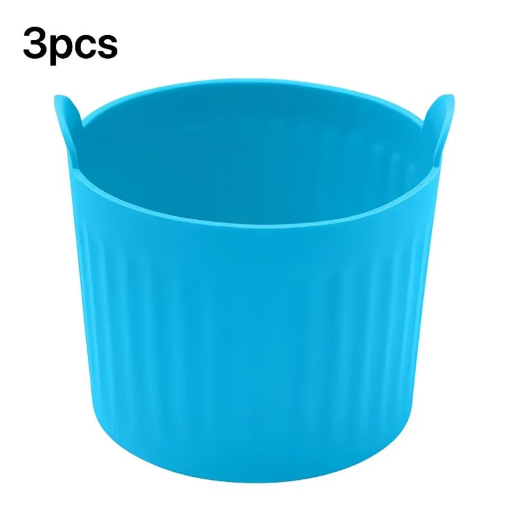 Air Fryer Baking Cup Silicone Tray Muffin Cake Mold Egg Tart Zpaxo 3pcs Blue
