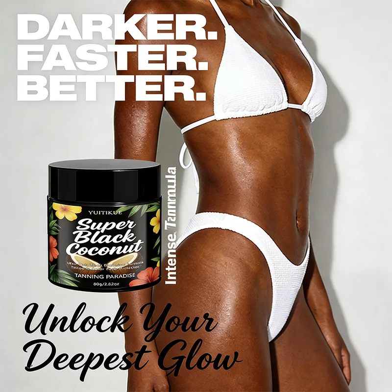 YUITIKUE Super Black Coconut Tanning Cream | Bronzer 80g Self Tanning Cream Zpaxo