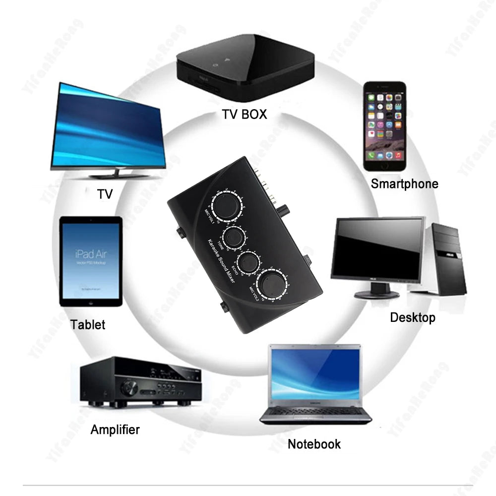 EU Plug Karaoke Sound Mixer Audio System Professional Portable Digital Audio Sound Karaoke Machine Echo Mixer System Zpaxo