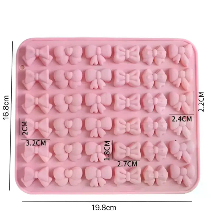 Bow Silicone Molds 6 Different Shapes 36-Cavity Chocolate Fondant Zpaxo