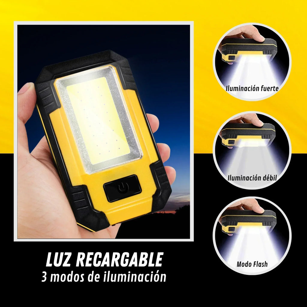 4000mAh COB LED Work Light – Magnetic, Hook & Rechargeable