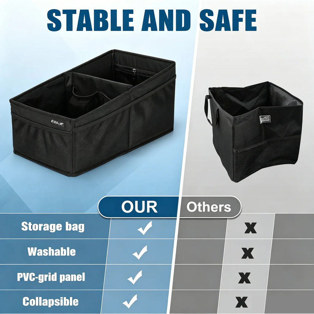 Foldable Car Back Seat Organizer Large Capacity 600D Portable Storage Box Multifunctional Zipper Kids Toy Road Travel Outdoor Zpaxo
