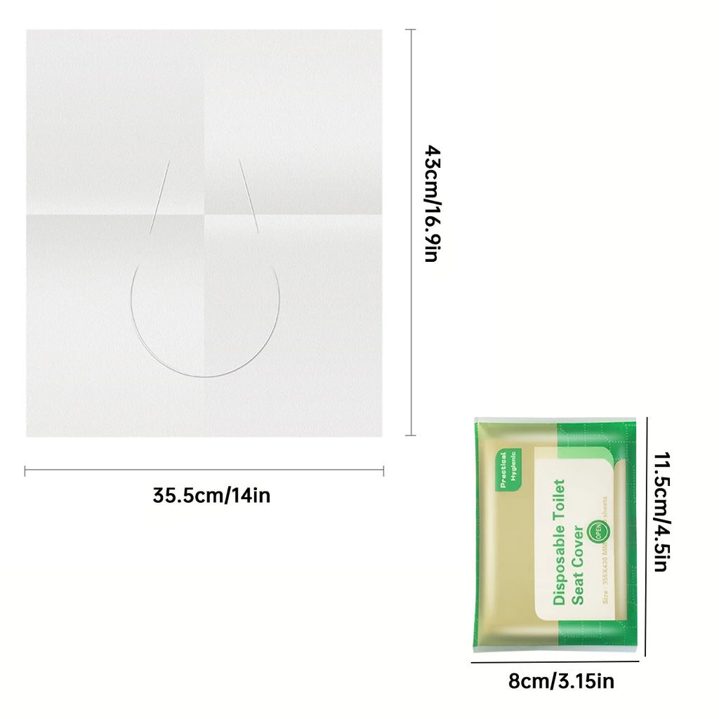 Disposable Flushable Toilet Seat Covers 50/20 Pack | Travel