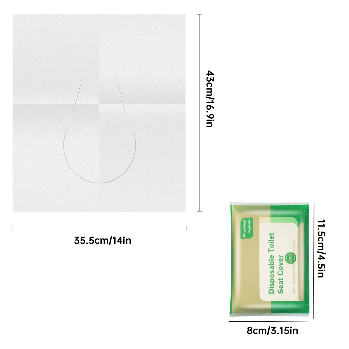Disposable Flushable Toilet Seat Covers 50/20 Pack | Travel