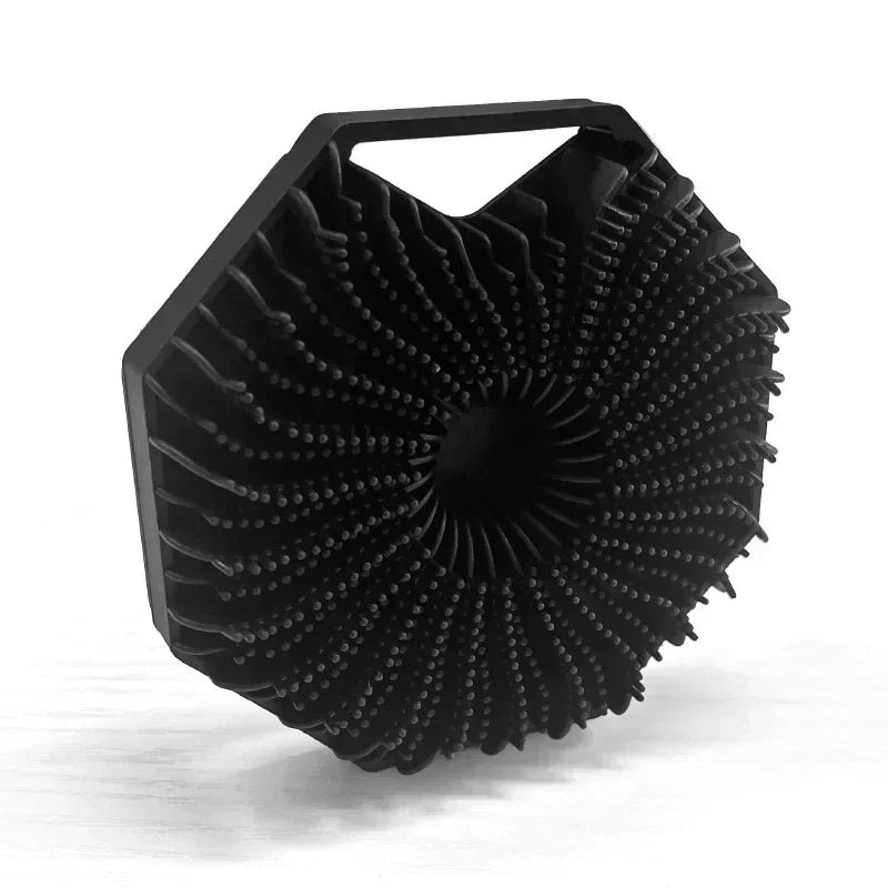 New Polygonal Silicone Shower Brush Handheld Skin Cleaning Scalp Massage ExfoliatingBath Brushes Body Scrubber Bathroom Products Zpaxo Black
