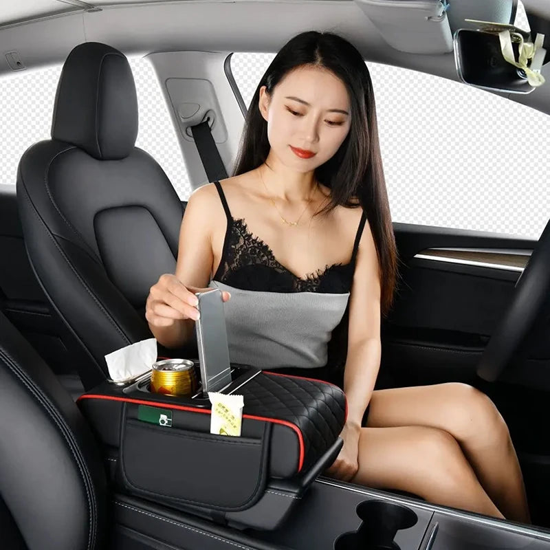 Car Armrest Storage Box & Console Organizer Cushion
