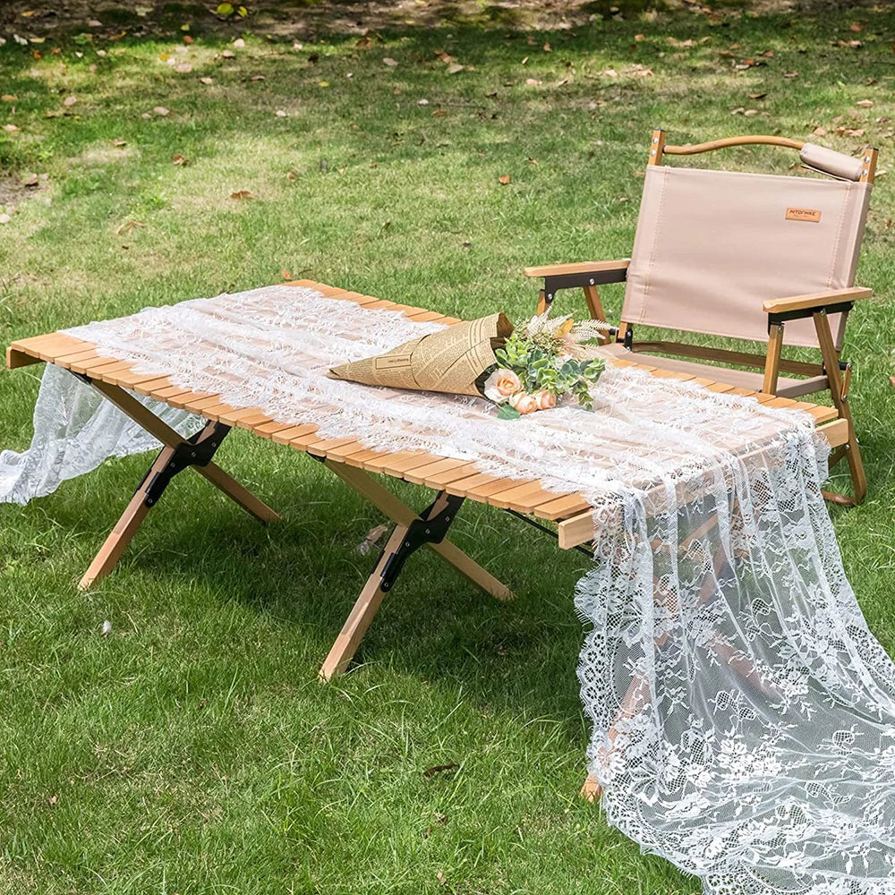 Rustic Wedding White Lace Tablecloth Vintage Embroidered Reception Zpaxo