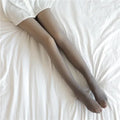 Women's Fleece Tights Thermal Stockings Woman Panty Fleece Pantyhose Stockings Winter Woman Transparent Effect Fleece Leggings Zpaxo Gray full foot 80g No fleece