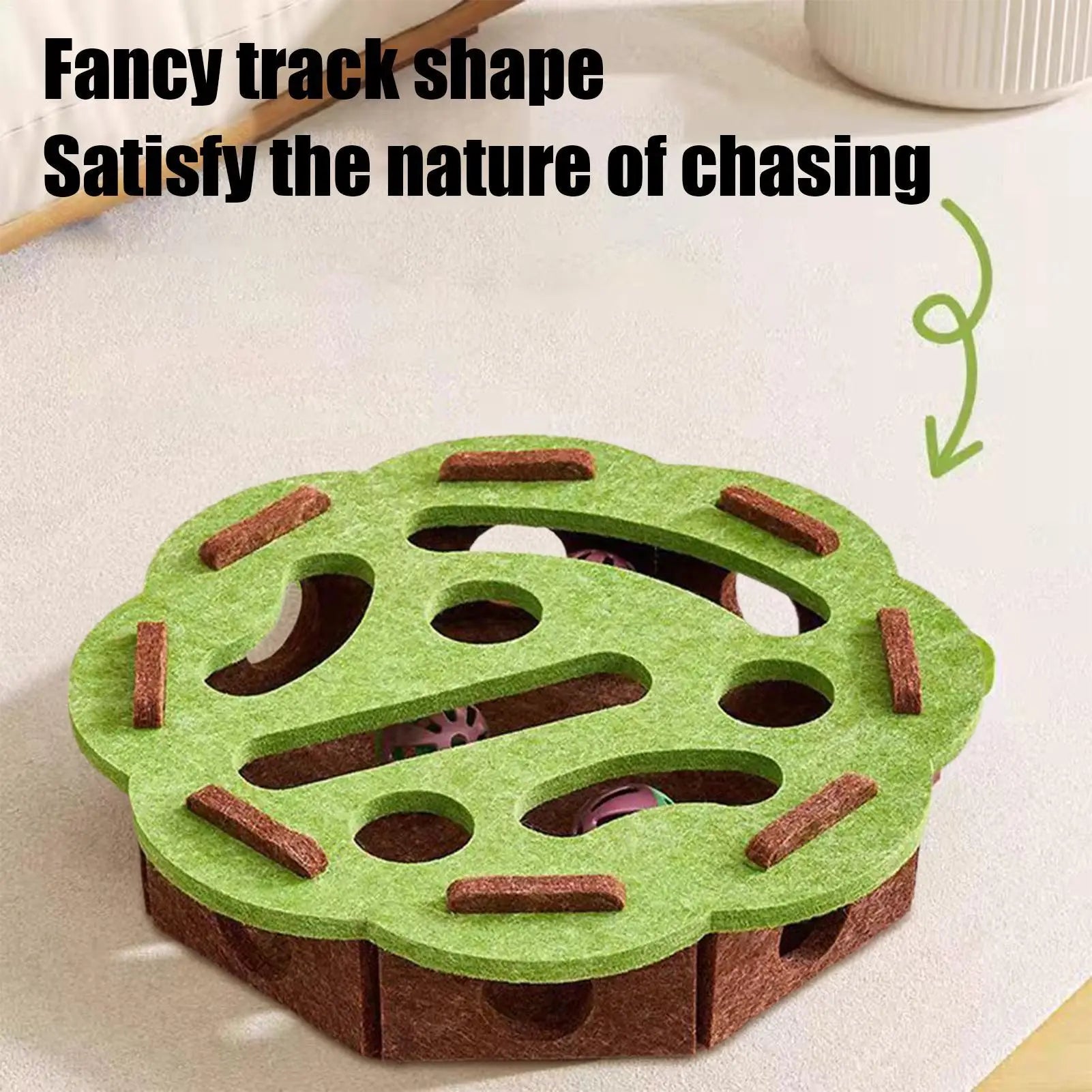 Interactive Cat Toys Felt Puzzle Box Bell Scratching Post Sisal