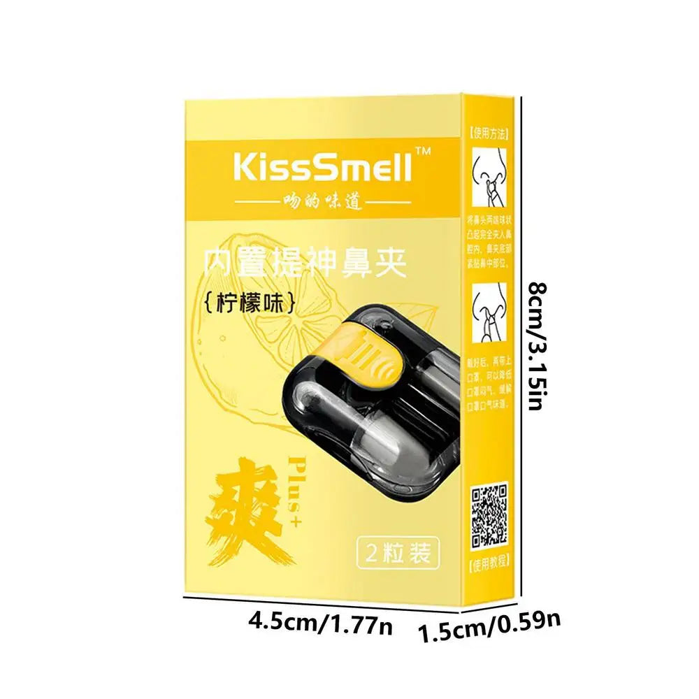 Portable Aromatherapy Nasal Inhaler Stick – 2pc Nose Clip Aromatherapy Inhaler Zpaxo lemon United States