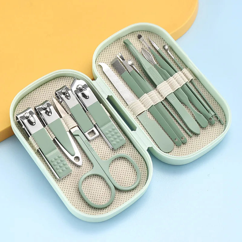 Professional Morandi Nail Stainless Steel Manicure Storage Box