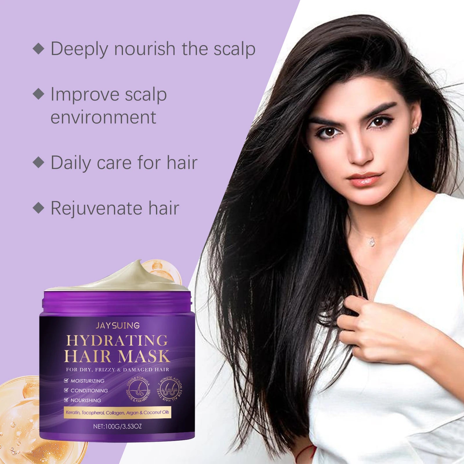 Jaysuing Collagen Hair Mask – Moisturize, Repair & Strengthen Collagen Hair Mask Zpaxo