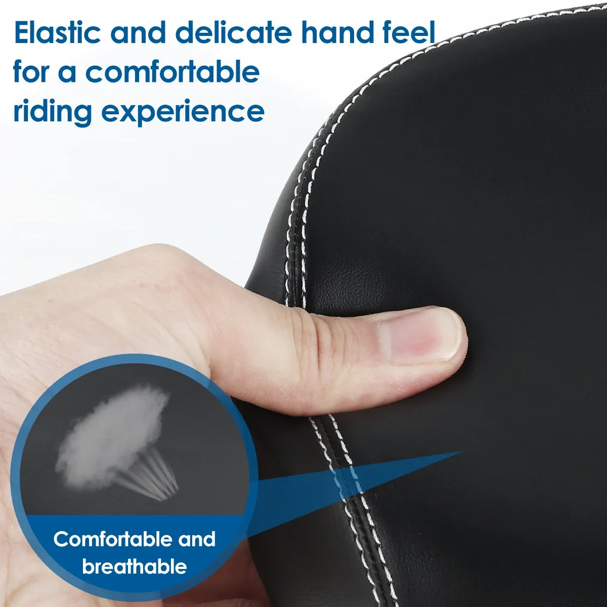 Bicycle Seats PU Waterproof Large Noseless Bike Saddle Shock-Absorbing Comfortable Foam Widened Soft Cushion for MTB Road Bike Zpaxo