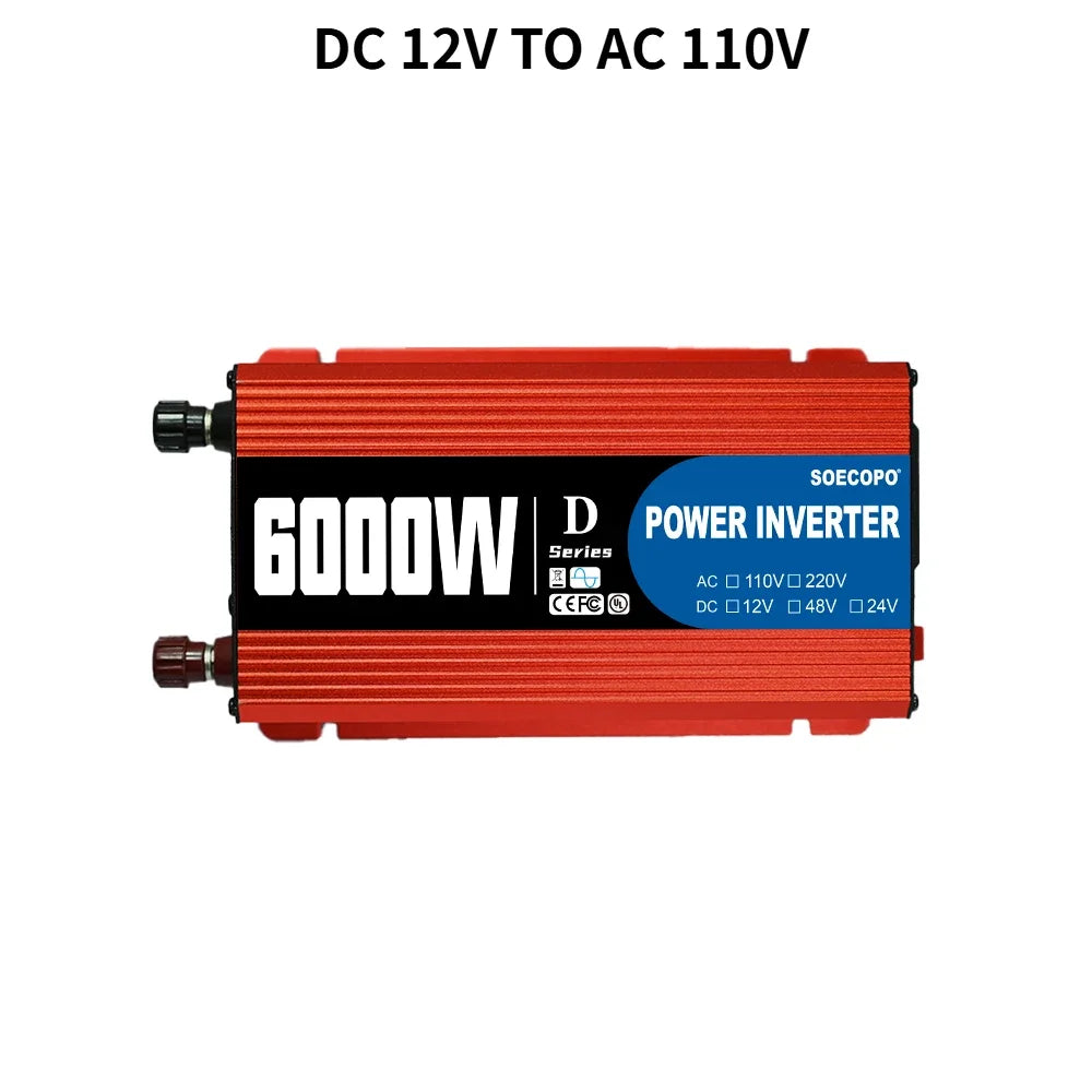 Upgrade 6000W Complete Solar Kit 100A Controller 300W Mono Panel 12V-110/220V Inverter & Mounting Accessories for Off-Grid Power Zpaxo only Inverter 110V