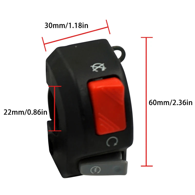 Universal 7/8" Handlebar Switch – Horn, Fog Light & Kill Button