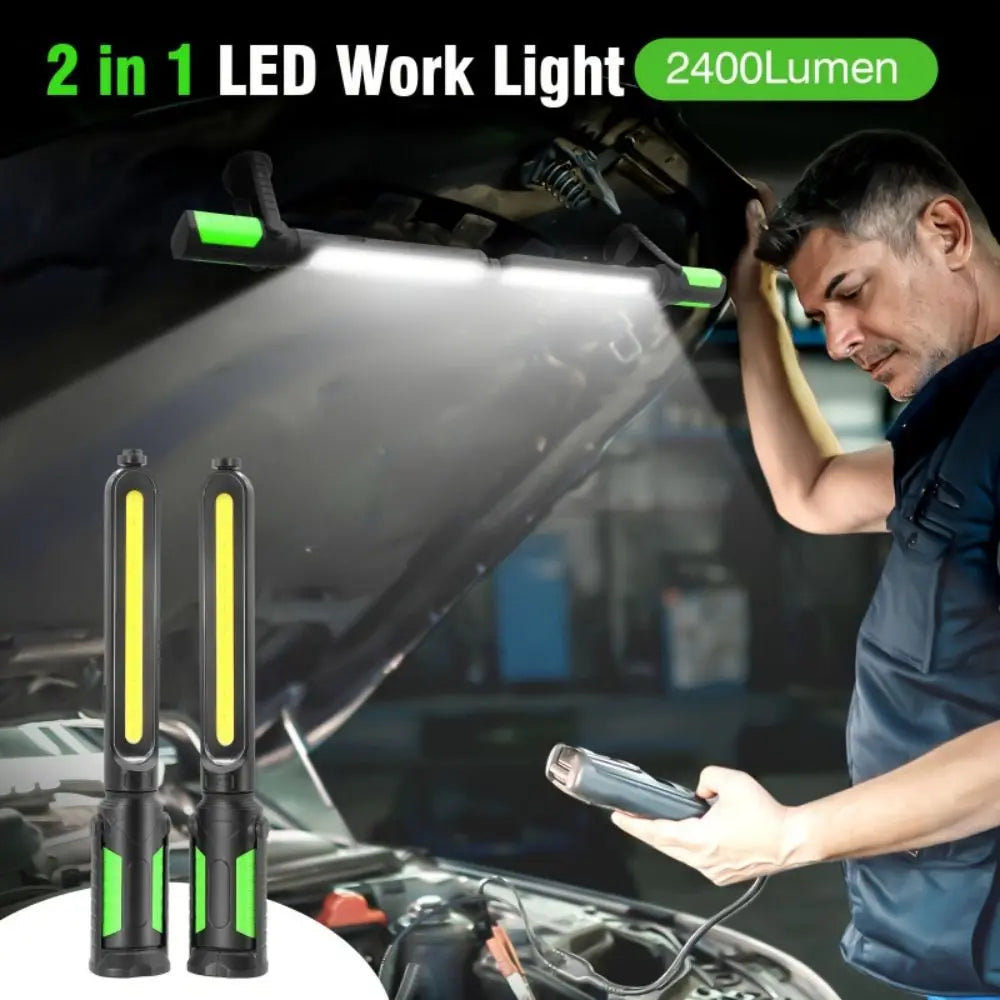 2400LM LED Mechanic Work Light 4400mAh Rechargeable Magnetic Base COB Zpaxo