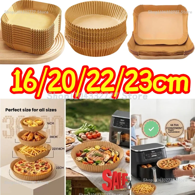 Cooking Paper Air Fryer Paper Kitchen Utensils Disposable Square BBQ Plate Non-stick Pad Kitchen Oven Oil Absorbing Paper Tool Zpaxo