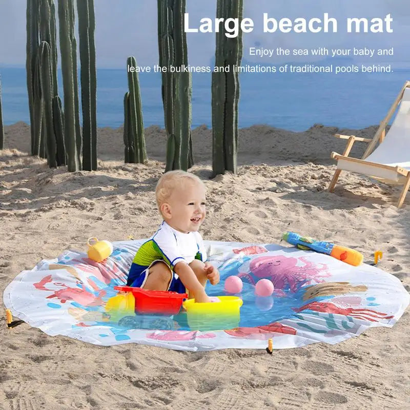 Beach Puddle Pool Toddler Baby Paddling Pool Beach Toys With Water Bucket Sandproof Water Play Summer Toy For Boys Girls Child Zpaxo