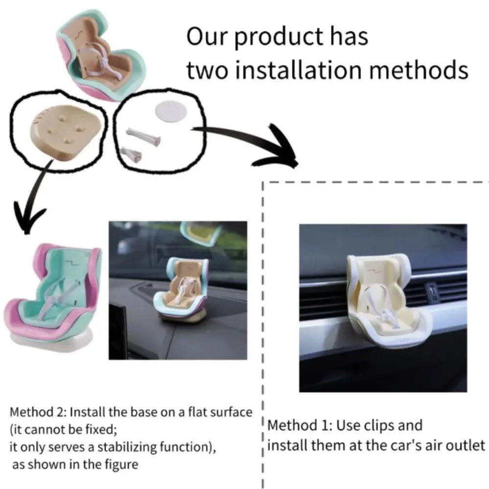 Cartoon Design Car Doll Safety Seat Mini 4 Styles Plush Material Zpaxo
