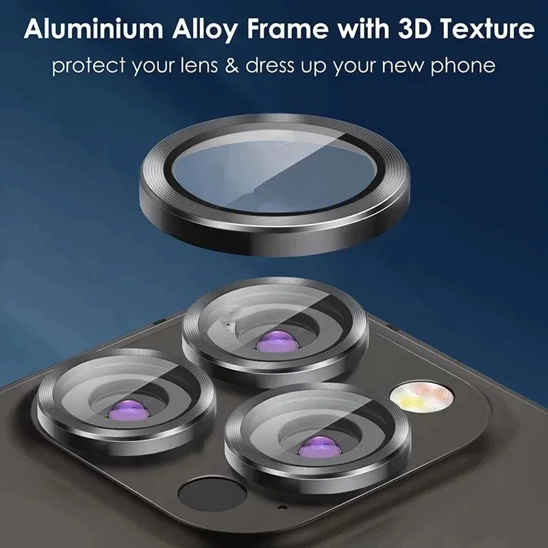 Metal Camera Lens Protector Iphone 11 12 13 14 15 16Pro Max Mini Glass