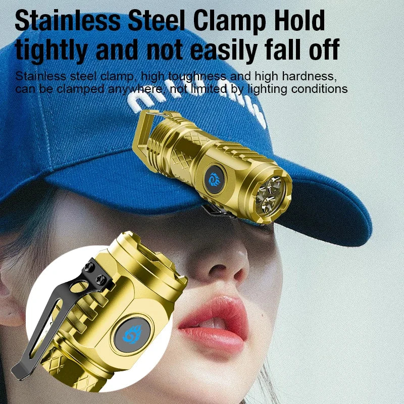 Type-C Rechargeable Waterproof Mini LED Flashlight – 3 LED