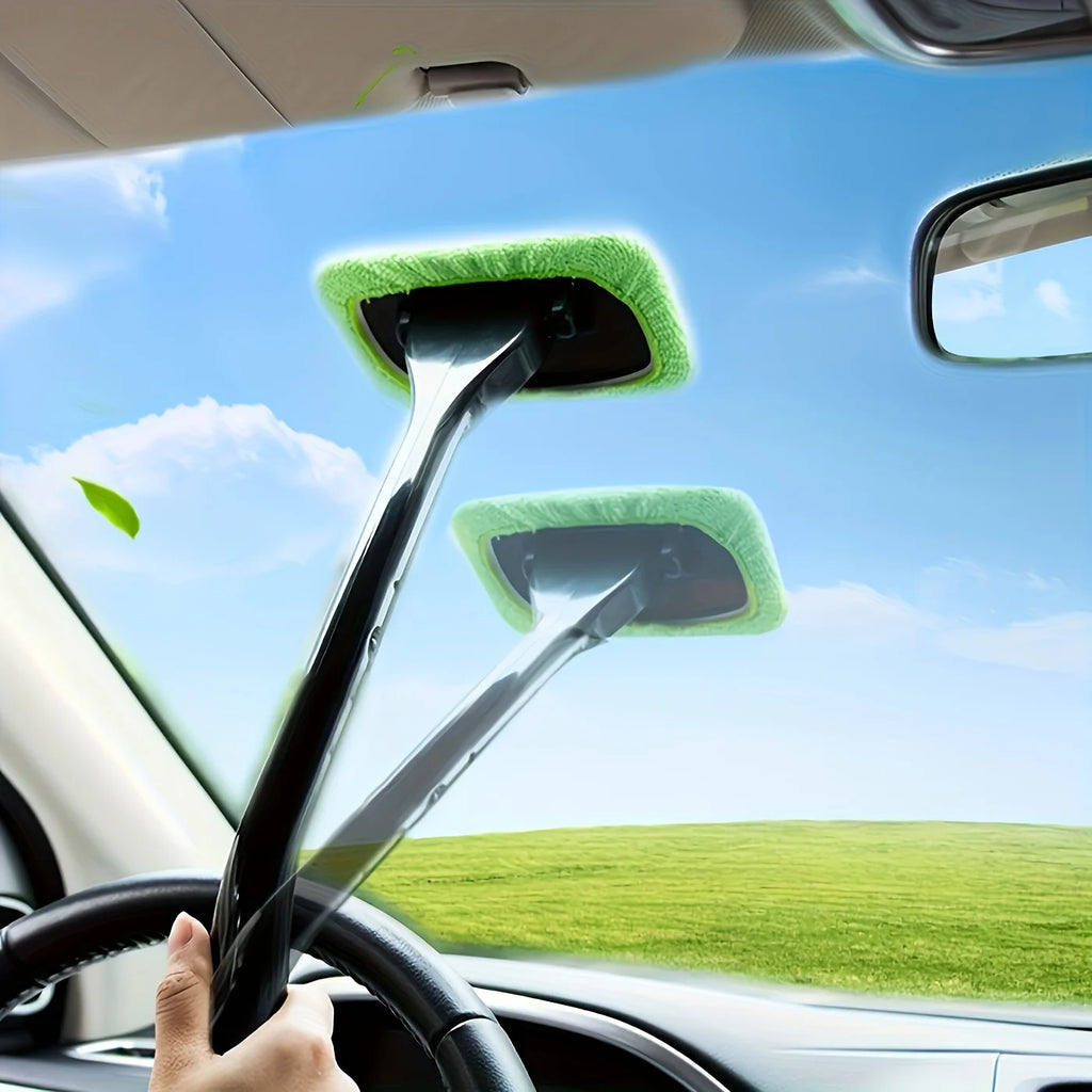 Long Handle Car Windshield Cleaner Brush | Interior Glass Wiper Car Glass Cleaning Brush Zpaxo