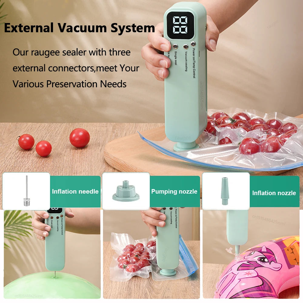 Food Vacuum Sealer USB Rechargeable Package Plastic Bag Mini Heat
