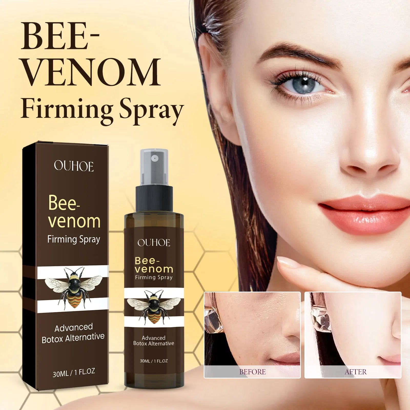 Facial Tightening Spray 30ml Instant Firming Face Mist for Fine Lines Hydrating Plumping Essence Portable Skin Refresher Vegan Zpaxo