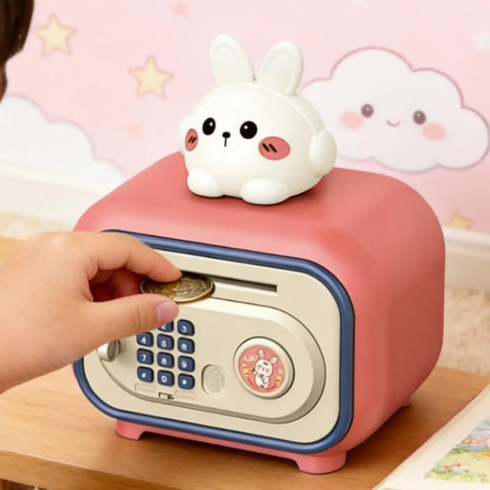 Kids Money Bank Password Fingerprint Unlock with Sound Money Saver Box Kids Banks for Cash Bill Coin Boys Girls Over 3 Year Old Zpaxo