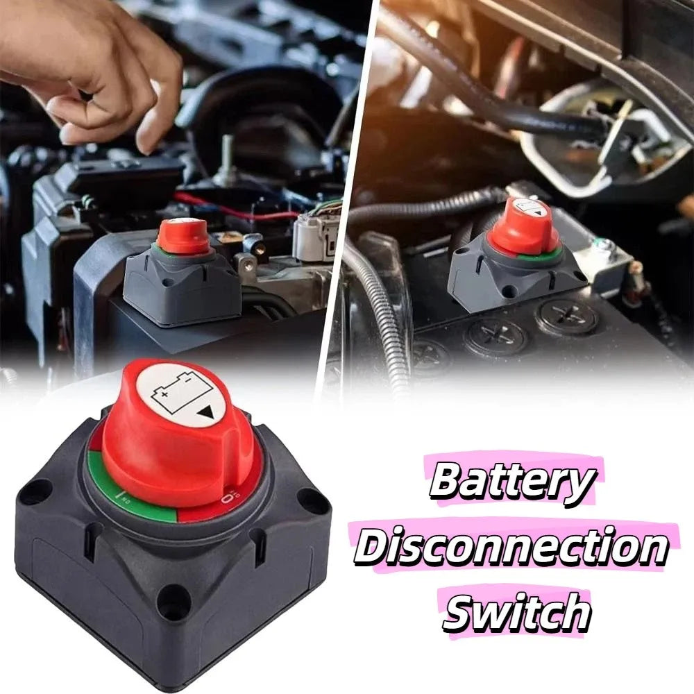 2 Position Battery Disconnect Switch 2 Pin Knob Switch Battery Isolator Switch Second Gear Anti-Leakage Protection Zpaxo