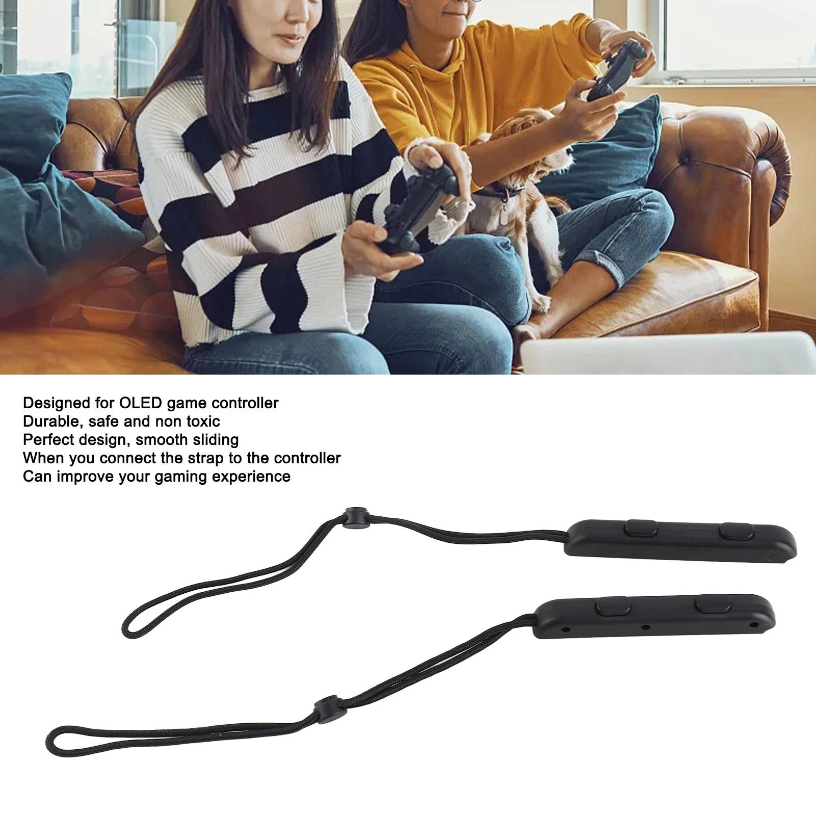 2 Pcs Gamepad Wrist Strap ABS Safe Convenient for OLED Game Console Zpaxo