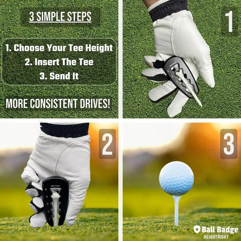 Adjustable Golf Tee Height Tool Precision Setter Consistent Swings